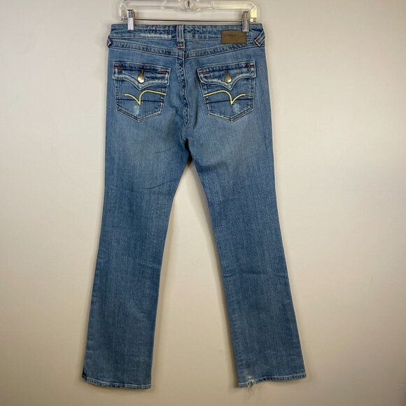 Vigoss Premium BOOT CUT Jeans Size 9 10 Medium Wash Denim Blue EMBROIDERED - Picture 2 of 15